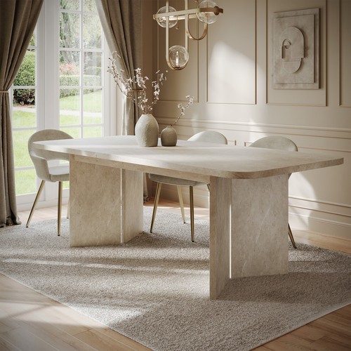 Beige marble effect pillar - beige,