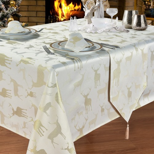 Large stag cream table cloths - large,