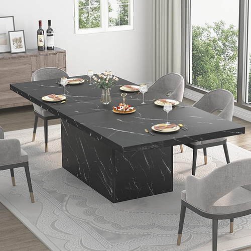 Black dining table for 8 - dining, 6-8