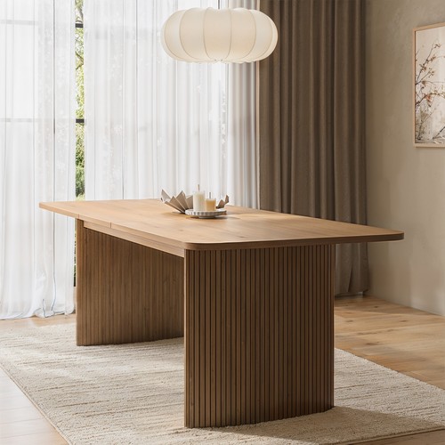 Large oak extendable dining - extendable,