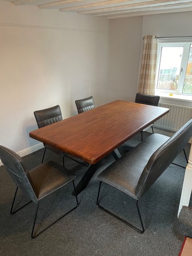 Large walnut dining table - , with