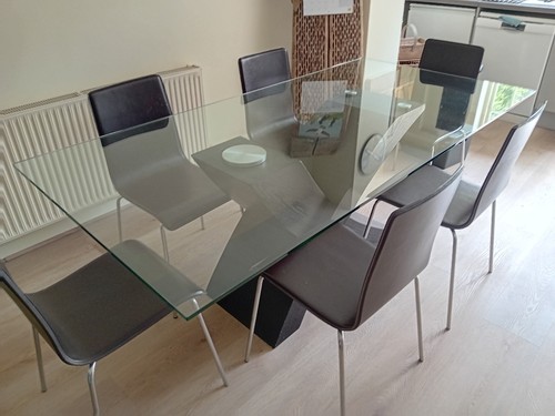 Large glass dining table - glass,