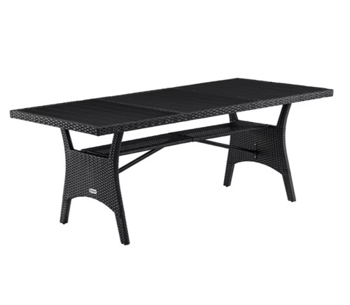 Large rattan dining table - rattan,