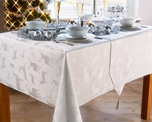 Large stag white table - table, cloths