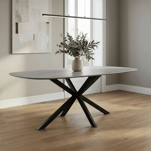 200cm dining table grey top - 200cm,