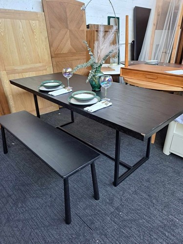 Large dining table black - /,